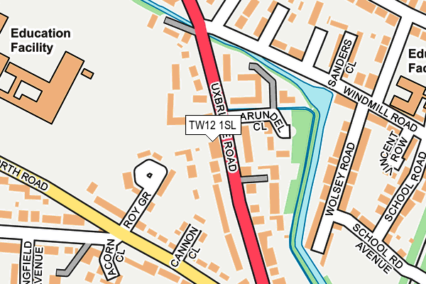 TW12 1SL map - OS OpenMap – Local (Ordnance Survey)