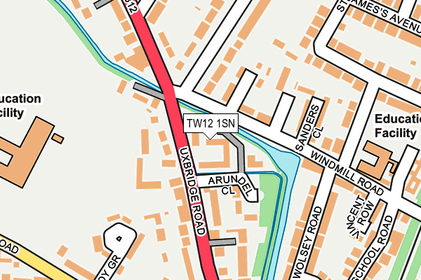 TW12 1SN map - OS OpenMap – Local (Ordnance Survey)