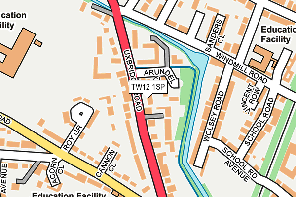 TW12 1SP map - OS OpenMap – Local (Ordnance Survey)