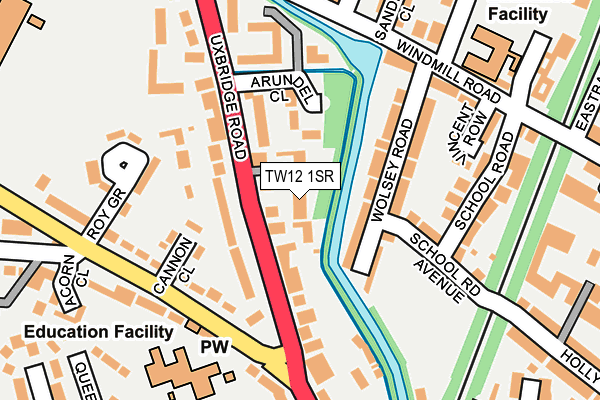 TW12 1SR map - OS OpenMap – Local (Ordnance Survey)