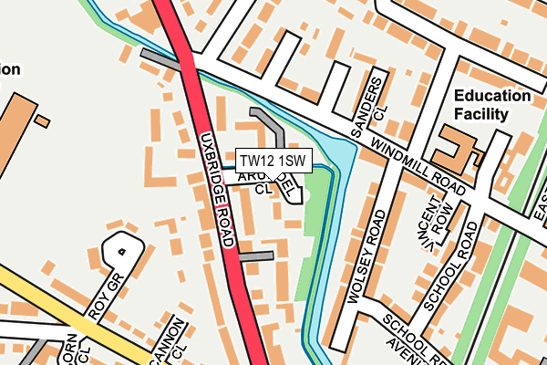 TW12 1SW map - OS OpenMap – Local (Ordnance Survey)