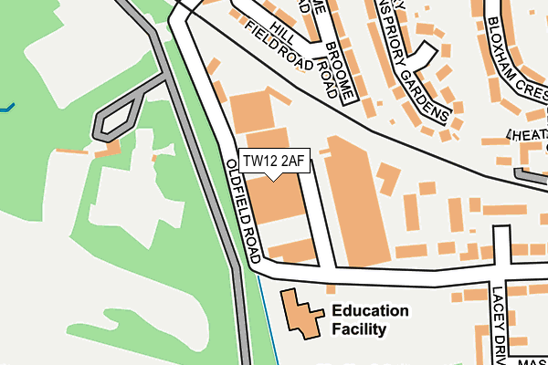 TW12 2AF map - OS OpenMap – Local (Ordnance Survey)