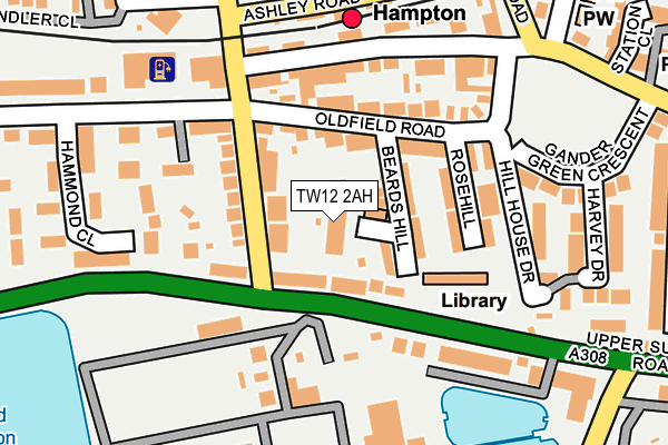 TW12 2AH map - OS OpenMap – Local (Ordnance Survey)