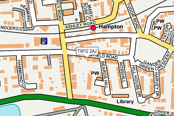 TW12 2AJ map - OS OpenMap – Local (Ordnance Survey)