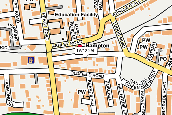 TW12 2AL map - OS OpenMap – Local (Ordnance Survey)