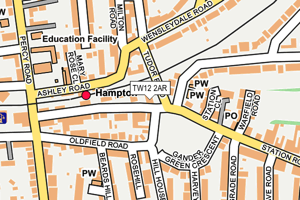 TW12 2AR map - OS OpenMap – Local (Ordnance Survey)