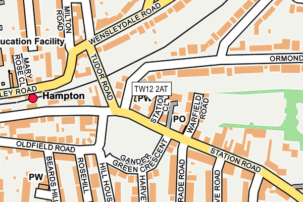 TW12 2AT map - OS OpenMap – Local (Ordnance Survey)