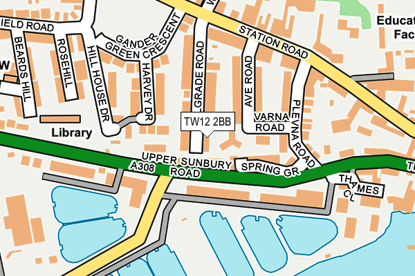 TW12 2BB map - OS OpenMap – Local (Ordnance Survey)