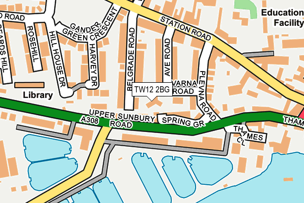 TW12 2BG map - OS OpenMap – Local (Ordnance Survey)