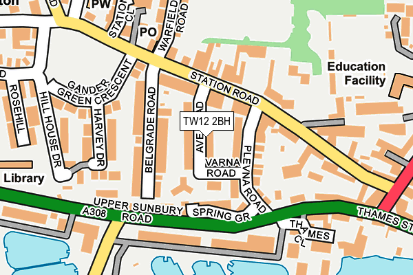 TW12 2BH map - OS OpenMap – Local (Ordnance Survey)