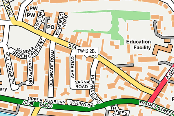 TW12 2BJ map - OS OpenMap – Local (Ordnance Survey)