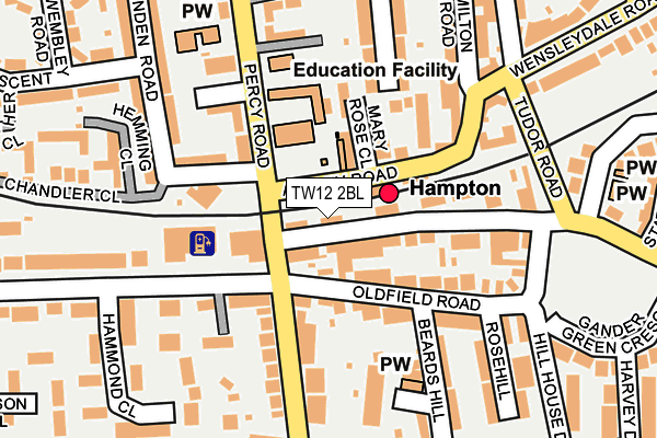 TW12 2BL map - OS OpenMap – Local (Ordnance Survey)