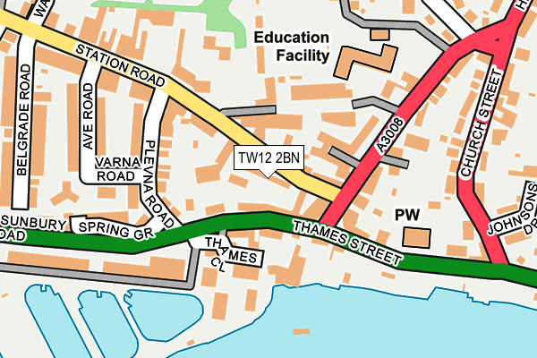 TW12 2BN map - OS OpenMap – Local (Ordnance Survey)