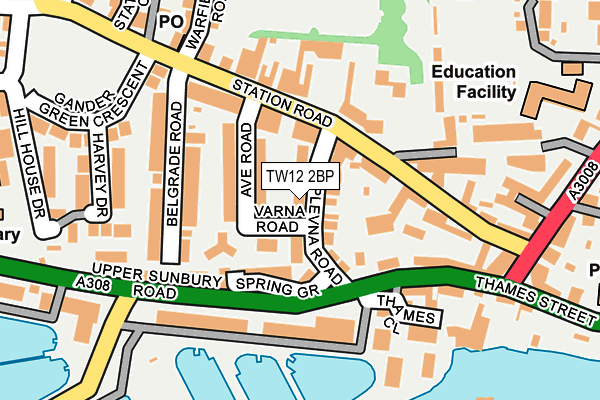TW12 2BP map - OS OpenMap – Local (Ordnance Survey)