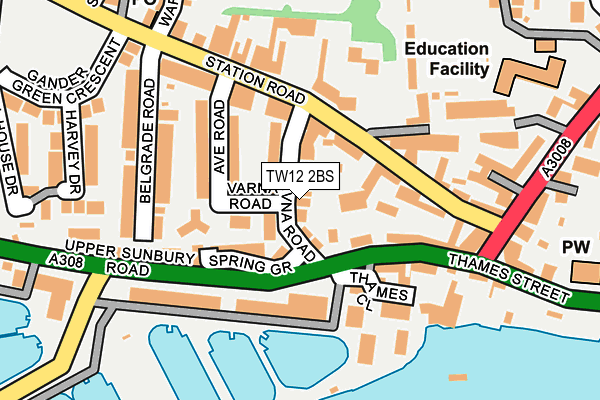 TW12 2BS map - OS OpenMap – Local (Ordnance Survey)