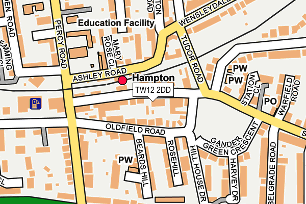 TW12 2DD map - OS OpenMap – Local (Ordnance Survey)