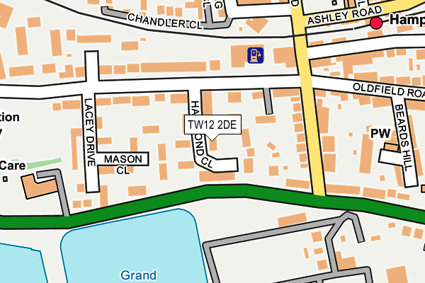 TW12 2DE map - OS OpenMap – Local (Ordnance Survey)