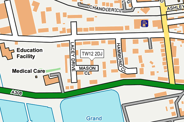TW12 2DJ map - OS OpenMap – Local (Ordnance Survey)
