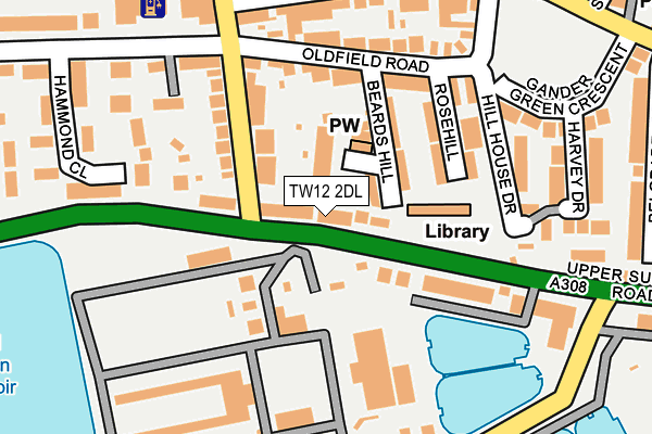 TW12 2DL map - OS OpenMap – Local (Ordnance Survey)