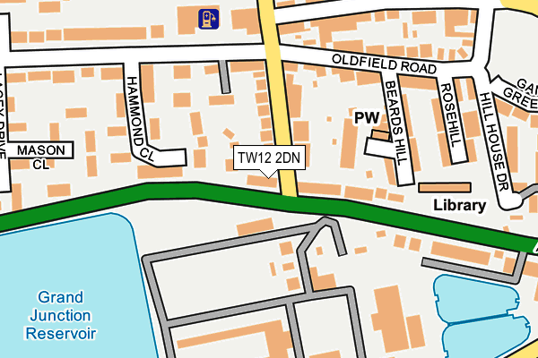 TW12 2DN map - OS OpenMap – Local (Ordnance Survey)
