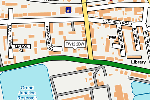 TW12 2DW map - OS OpenMap – Local (Ordnance Survey)