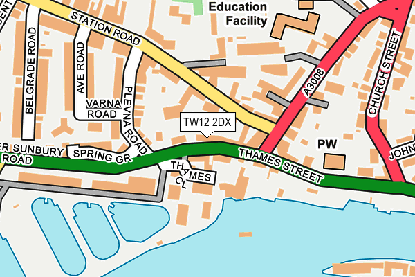 TW12 2DX map - OS OpenMap – Local (Ordnance Survey)