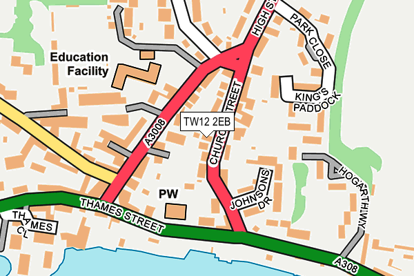 TW12 2EB map - OS OpenMap – Local (Ordnance Survey)