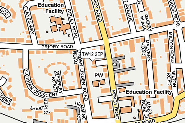 TW12 2EP map - OS OpenMap – Local (Ordnance Survey)