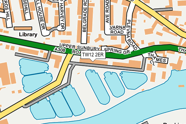 TW12 2ER map - OS OpenMap – Local (Ordnance Survey)