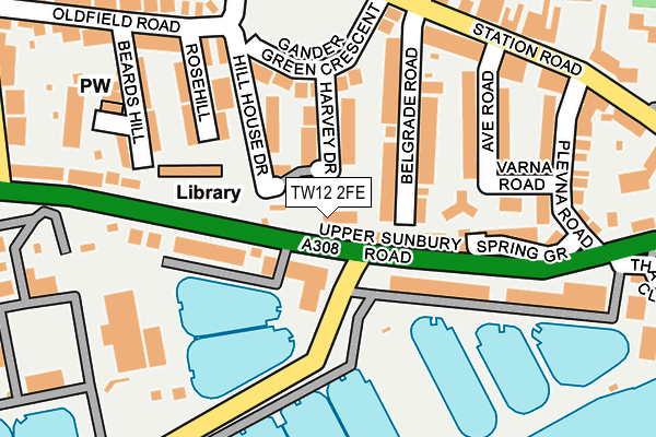TW12 2FE map - OS OpenMap – Local (Ordnance Survey)