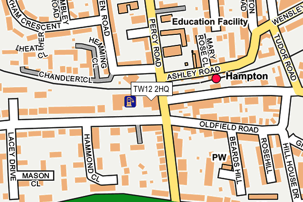 TW12 2HQ map - OS OpenMap – Local (Ordnance Survey)