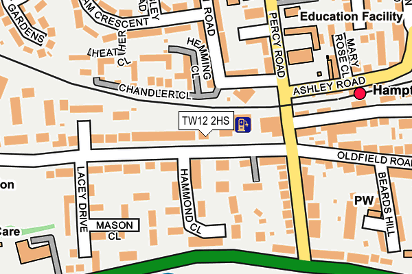 TW12 2HS map - OS OpenMap – Local (Ordnance Survey)