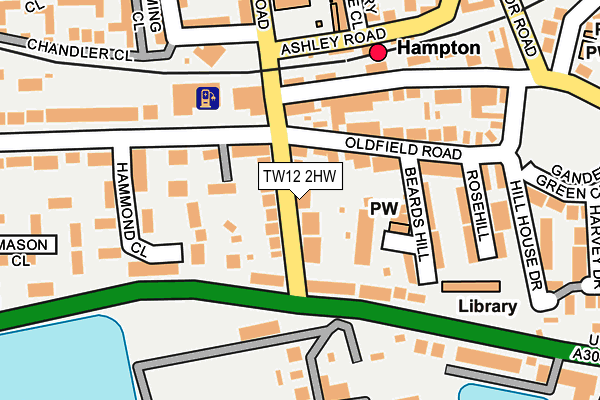 TW12 2HW map - OS OpenMap – Local (Ordnance Survey)