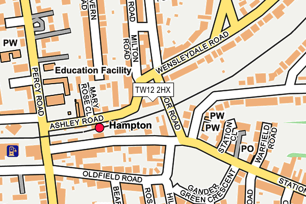 TW12 2HX map - OS OpenMap – Local (Ordnance Survey)