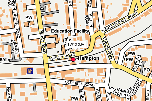 TW12 2JA map - OS OpenMap – Local (Ordnance Survey)