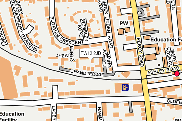 TW12 2JD map - OS OpenMap – Local (Ordnance Survey)