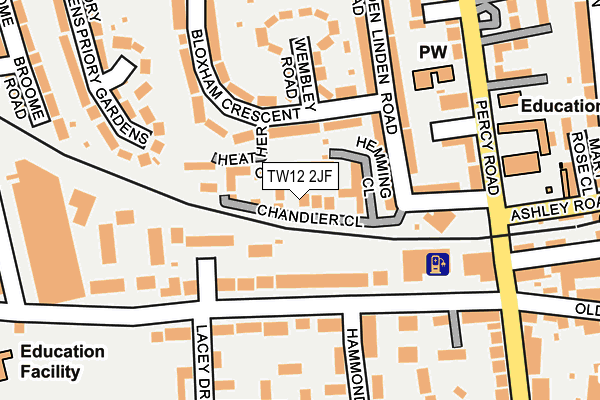 TW12 2JF map - OS OpenMap – Local (Ordnance Survey)