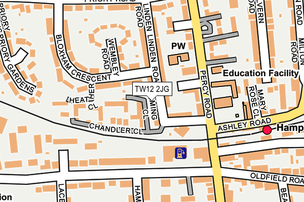 TW12 2JG map - OS OpenMap – Local (Ordnance Survey)