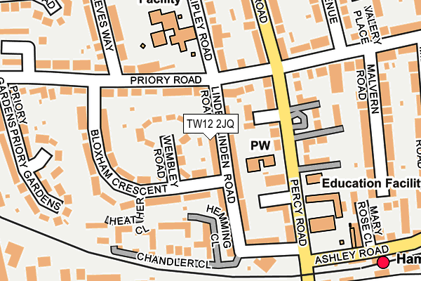 TW12 2JQ map - OS OpenMap – Local (Ordnance Survey)