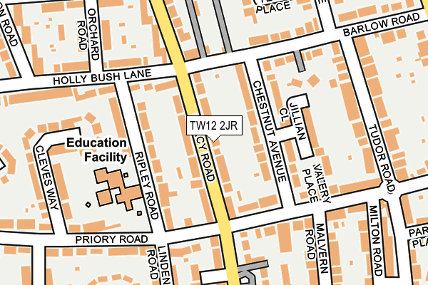 TW12 2JR map - OS OpenMap – Local (Ordnance Survey)