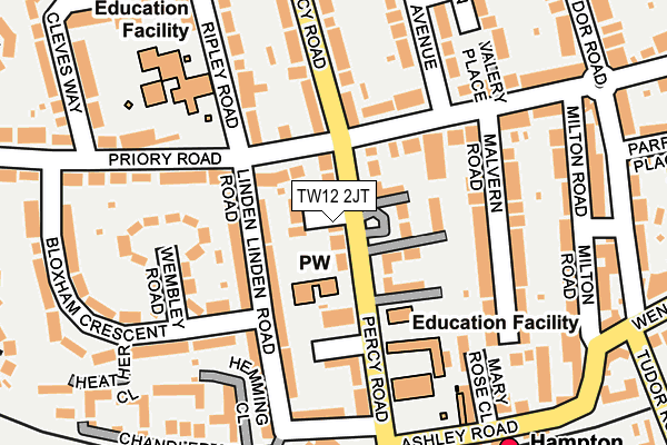 TW12 2JT map - OS OpenMap – Local (Ordnance Survey)
