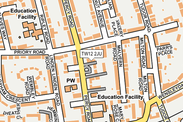 TW12 2JU map - OS OpenMap – Local (Ordnance Survey)