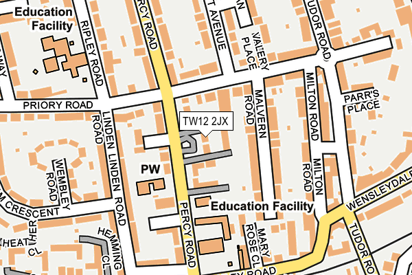 TW12 2JX map - OS OpenMap – Local (Ordnance Survey)