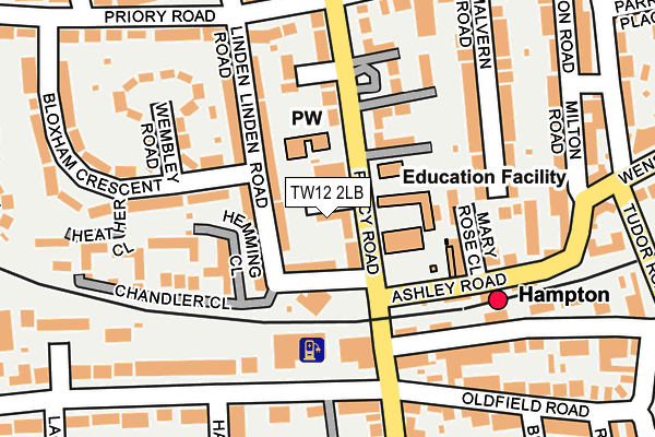 TW12 2LB map - OS OpenMap – Local (Ordnance Survey)