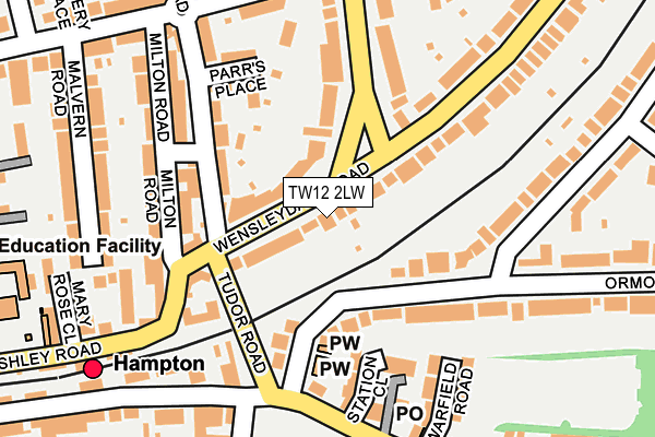 TW12 2LW map - OS OpenMap – Local (Ordnance Survey)