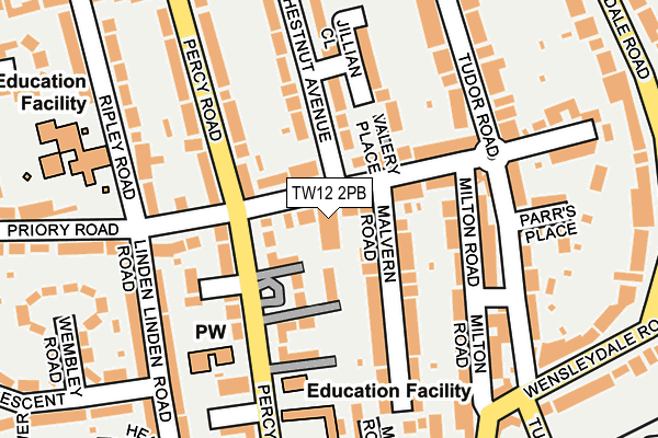 TW12 2PB map - OS OpenMap – Local (Ordnance Survey)
