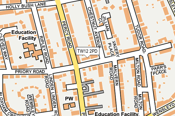 TW12 2PD map - OS OpenMap – Local (Ordnance Survey)