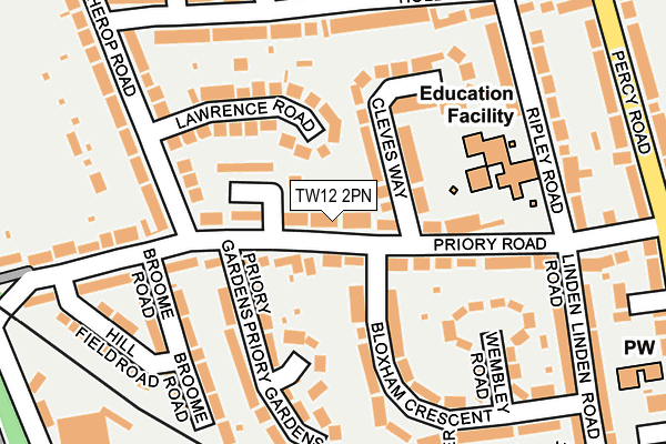 TW12 2PN map - OS OpenMap – Local (Ordnance Survey)