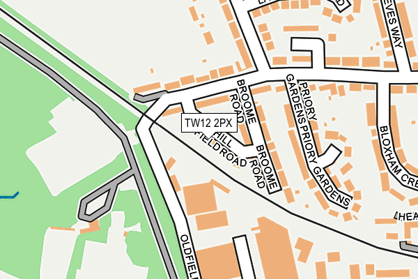 TW12 2PX map - OS OpenMap – Local (Ordnance Survey)