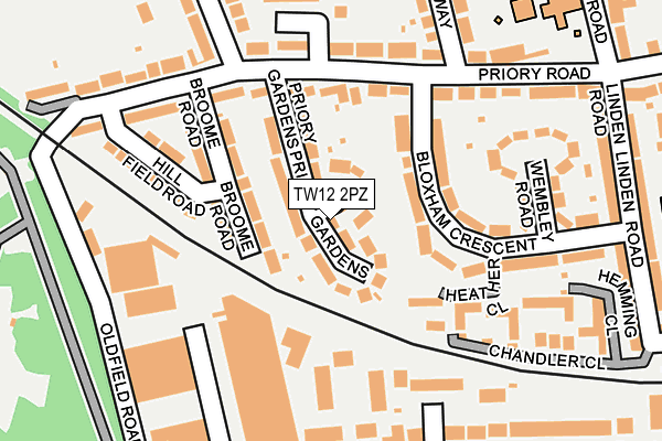 TW12 2PZ map - OS OpenMap – Local (Ordnance Survey)